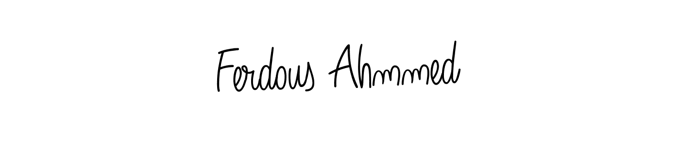 You should practise on your own different ways (Angelique-Rose-font-FFP) to write your name (Ferdous Ahmmed) in signature. don't let someone else do it for you. Ferdous Ahmmed signature style 5 images and pictures png