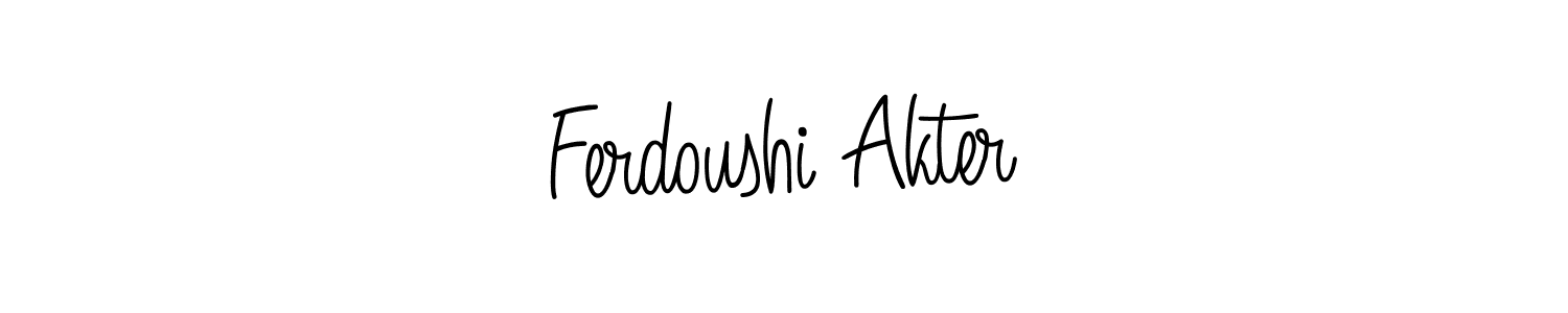 How to make Ferdoushi Akter signature? Angelique-Rose-font-FFP is a professional autograph style. Create handwritten signature for Ferdoushi Akter name. Ferdoushi Akter signature style 5 images and pictures png
