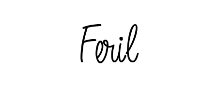 Master the art of signing with Feril written in fluent Angelique-Rose-font-FFP script. A great template to practice and refine your handwriting. Feril signature style 5 images and pictures png