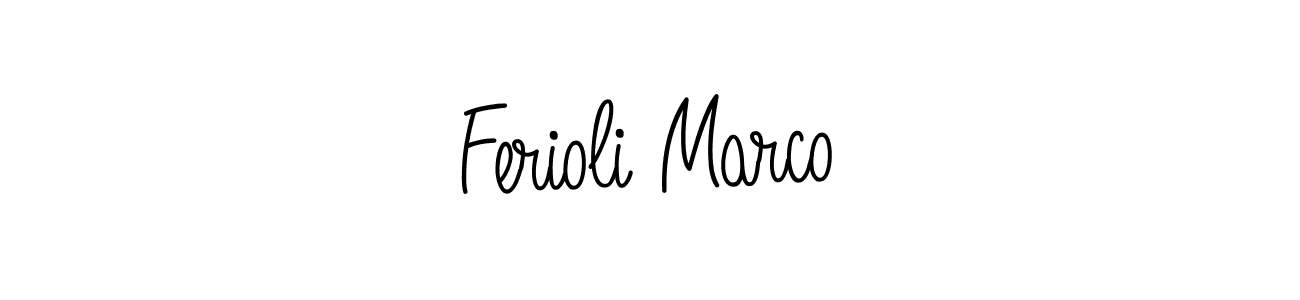 The best way (Angelique-Rose-font-FFP) to make a short signature is to pick only two or three words in your name. The name Ferioli Marco include a total of six letters. For converting this name. Ferioli Marco signature style 5 images and pictures png