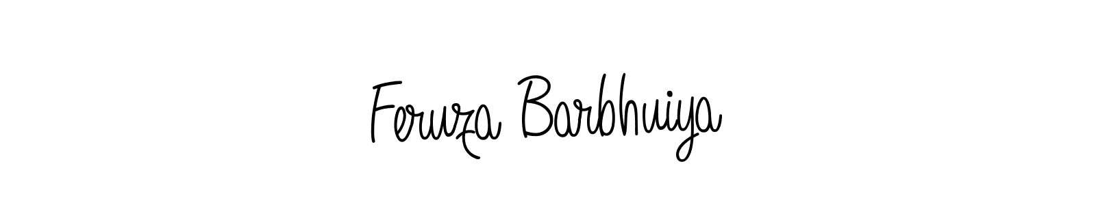 You should practise on your own different ways (Angelique-Rose-font-FFP) to write your name (Feruza Barbhuiya) in signature. don't let someone else do it for you. Feruza Barbhuiya signature style 5 images and pictures png