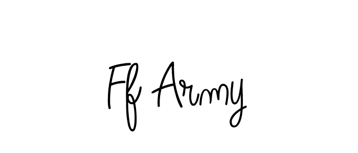 Make a beautiful signature design for name Ff Army. With this signature (Angelique-Rose-font-FFP) style, you can create a handwritten signature for free. Ff Army signature style 5 images and pictures png