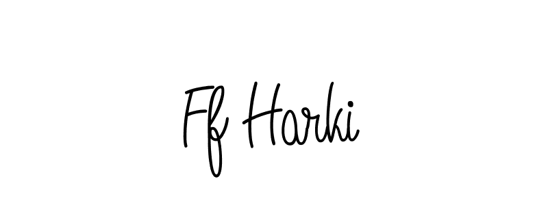 Use a signature maker to create a handwritten signature online. With this signature software, you can design (Angelique-Rose-font-FFP) your own signature for name Ff Harki. Ff Harki signature style 5 images and pictures png