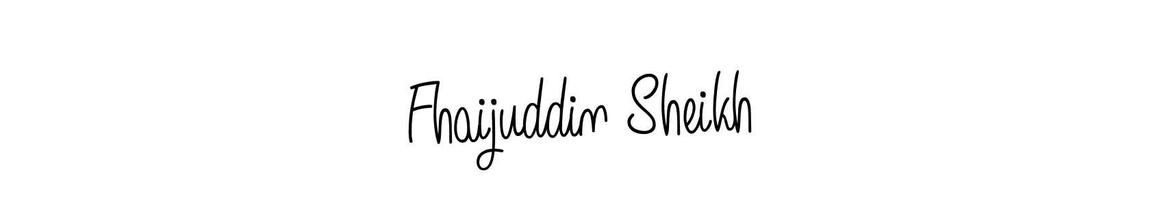 Make a beautiful signature design for name Fhaijuddin Sheikh. With this signature (Angelique-Rose-font-FFP) style, you can create a handwritten signature for free. Fhaijuddin Sheikh signature style 5 images and pictures png