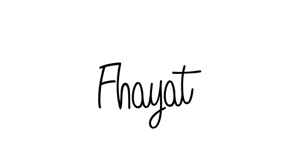 Use a signature maker to create a handwritten signature online. With this signature software, you can design (Angelique-Rose-font-FFP) your own signature for name Fhayat. Fhayat signature style 5 images and pictures png