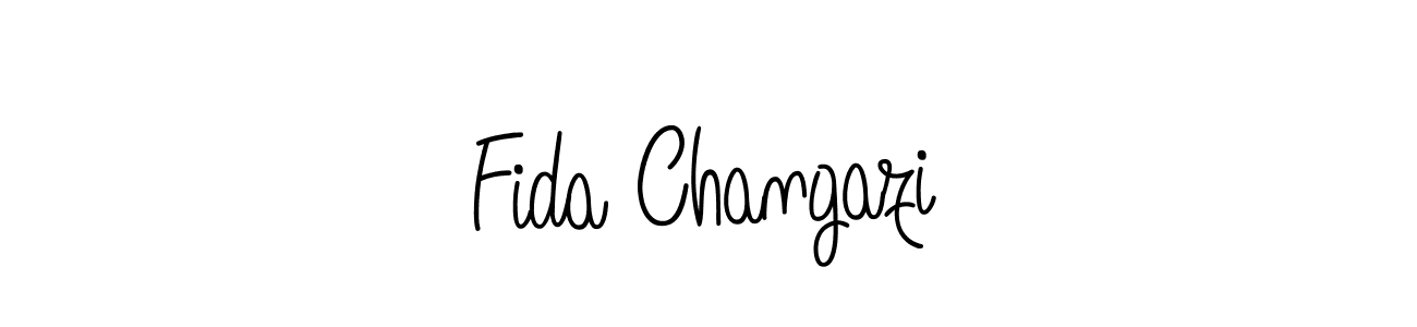 How to make Fida Changazi name signature. Use Angelique-Rose-font-FFP style for creating short signs online. This is the latest handwritten sign. Fida Changazi signature style 5 images and pictures png