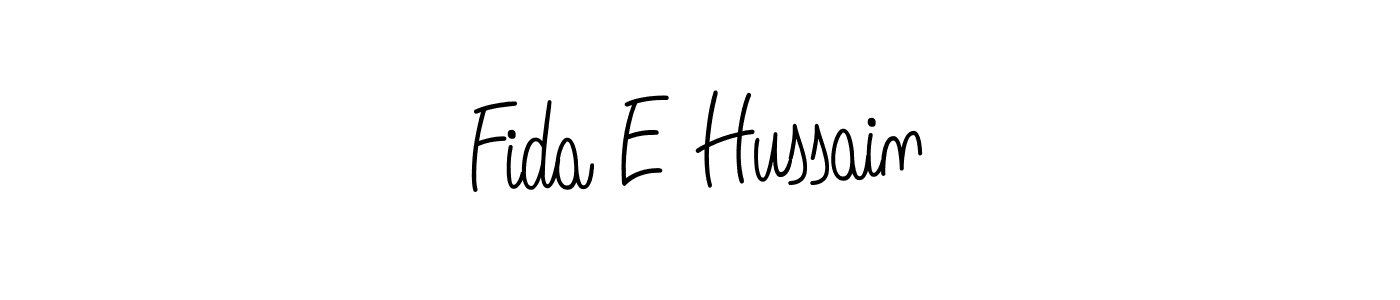 Use a signature maker to create a handwritten signature online. With this signature software, you can design (Angelique-Rose-font-FFP) your own signature for name Fida E Hussain. Fida E Hussain signature style 5 images and pictures png