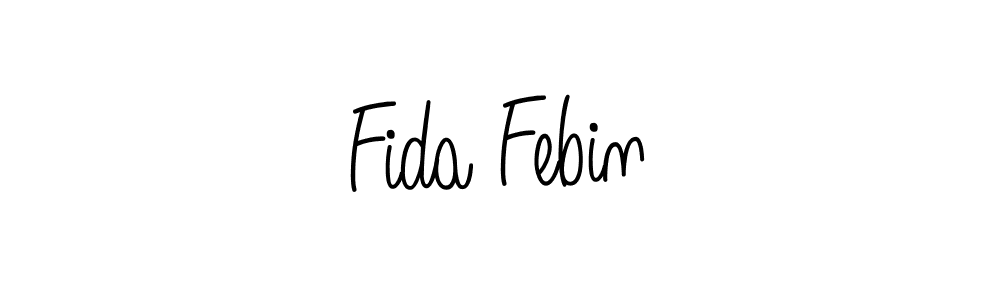 How to make Fida Febin name signature. Use Angelique-Rose-font-FFP style for creating short signs online. This is the latest handwritten sign. Fida Febin signature style 5 images and pictures png