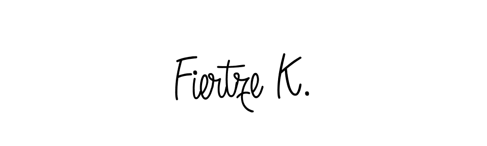 How to make Fiertze K. name signature. Use Angelique-Rose-font-FFP style for creating short signs online. This is the latest handwritten sign. Fiertze K. signature style 5 images and pictures png