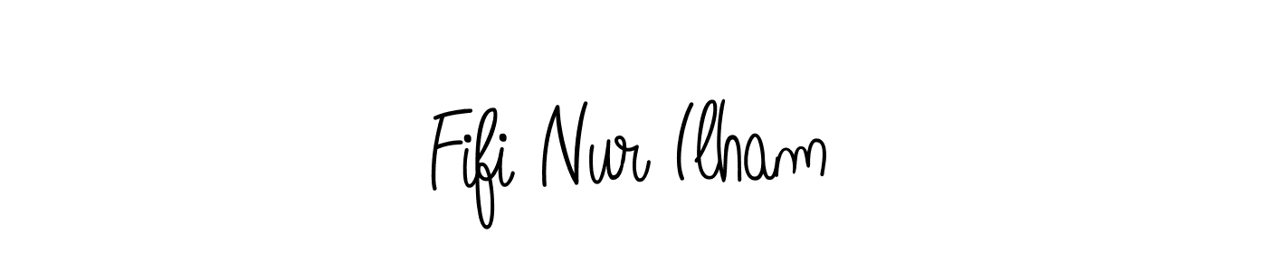 Use a signature maker to create a handwritten signature online. With this signature software, you can design (Angelique-Rose-font-FFP) your own signature for name Fifi Nur Ilham. Fifi Nur Ilham signature style 5 images and pictures png