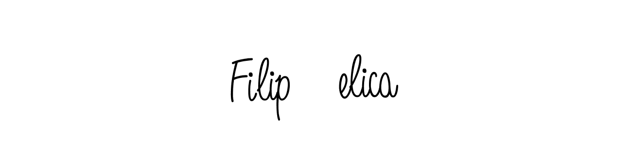 Use a signature maker to create a handwritten signature online. With this signature software, you can design (Angelique-Rose-font-FFP) your own signature for name Filip Čelica. Filip Čelica signature style 5 images and pictures png