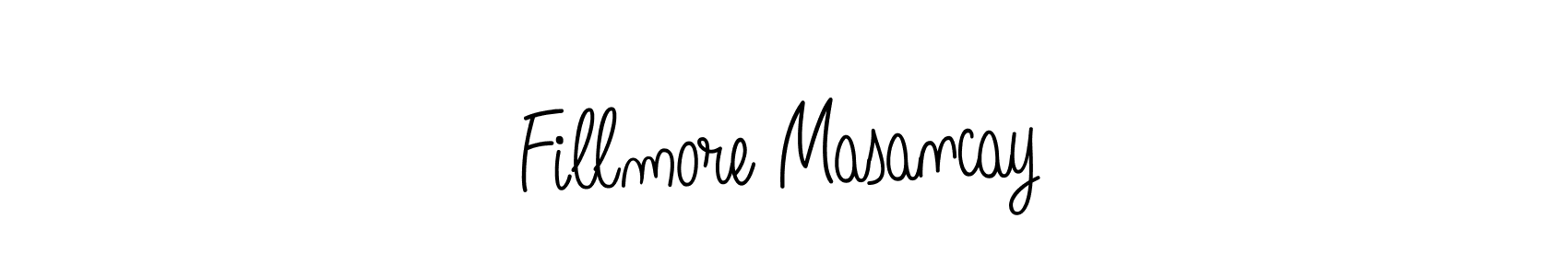 Use a signature maker to create a handwritten signature online. With this signature software, you can design (Angelique-Rose-font-FFP) your own signature for name Fillmore Masancay. Fillmore Masancay signature style 5 images and pictures png