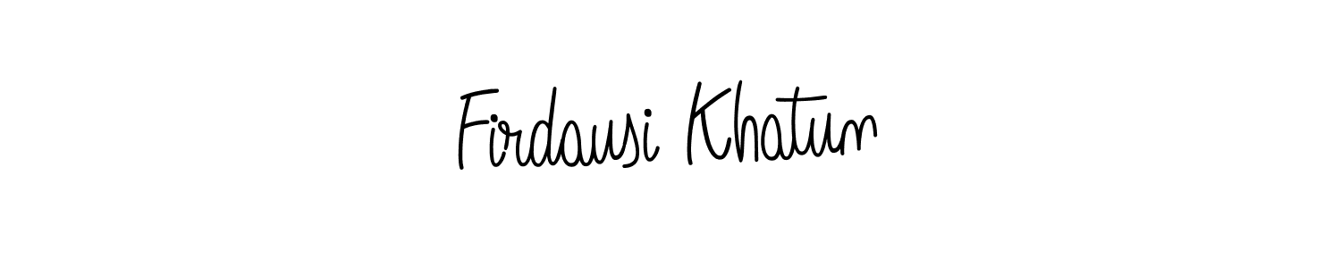 How to make Firdausi Khatun name signature. Use Angelique-Rose-font-FFP style for creating short signs online. This is the latest handwritten sign. Firdausi Khatun signature style 5 images and pictures png