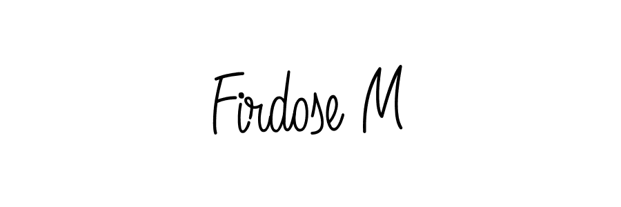 Make a beautiful signature design for name Firdose M. With this signature (Angelique-Rose-font-FFP) style, you can create a handwritten signature for free. Firdose M signature style 5 images and pictures png