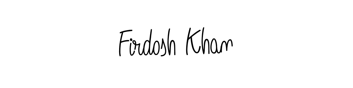 How to make Firdosh Khan name signature. Use Angelique-Rose-font-FFP style for creating short signs online. This is the latest handwritten sign. Firdosh Khan signature style 5 images and pictures png