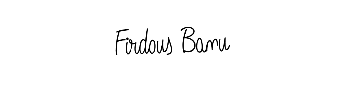 You should practise on your own different ways (Angelique-Rose-font-FFP) to write your name (Firdous Banu) in signature. don't let someone else do it for you. Firdous Banu signature style 5 images and pictures png