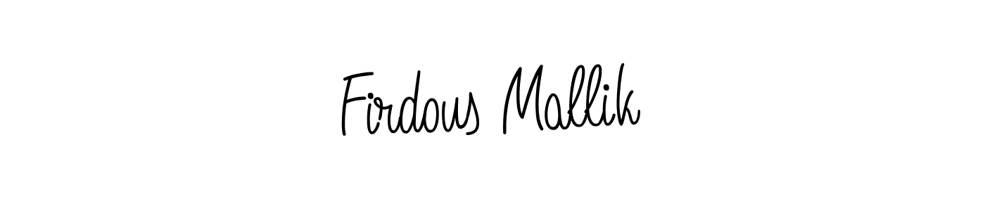 How to make Firdous Mallik name signature. Use Angelique-Rose-font-FFP style for creating short signs online. This is the latest handwritten sign. Firdous Mallik signature style 5 images and pictures png