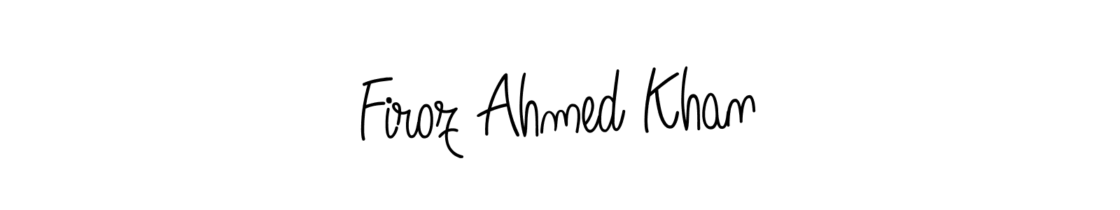 The best way (Angelique-Rose-font-FFP) to make a short signature is to pick only two or three words in your name. The name Firoz Ahmed Khan include a total of six letters. For converting this name. Firoz Ahmed Khan signature style 5 images and pictures png
