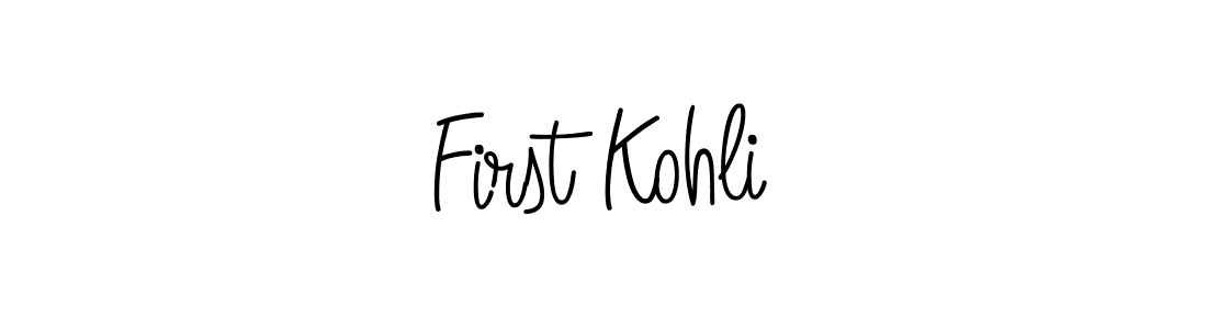 Design your own signature with our free online signature maker. With this signature software, you can create a handwritten (Angelique-Rose-font-FFP) signature for name First Kohli. First Kohli signature style 5 images and pictures png