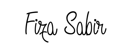 Transform the name Fiza Sabir into a signature masterpiece using Angelique-Rose-font-FFP font. Ideal for photographers, artists, and creators looking for watermarks. Fiza Sabir signature style 5 images and pictures png
