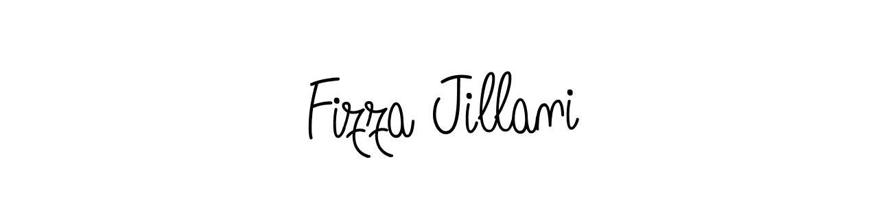 You should practise on your own different ways (Angelique-Rose-font-FFP) to write your name (Fizza Jillani) in signature. don't let someone else do it for you. Fizza Jillani signature style 5 images and pictures png