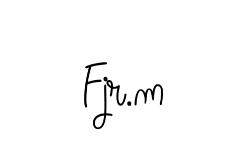 The best way (Angelique-Rose-font-FFP) to make a short signature is to pick only two or three words in your name. The name Fjr.m include a total of six letters. For converting this name. Fjr.m signature style 5 images and pictures png