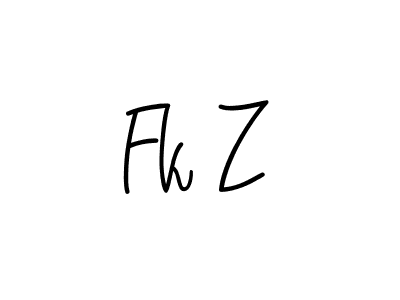 Also we have Fk Z name is the best signature style. Create professional handwritten signature collection using Angelique-Rose-font-FFP autograph style. Fk Z signature style 5 images and pictures png