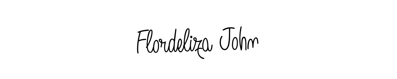 Flordeliza John stylish signature style. Best Handwritten Sign (Angelique-Rose-font-FFP) for my name. Handwritten Signature Collection Ideas for my name Flordeliza John. Flordeliza John signature style 5 images and pictures png