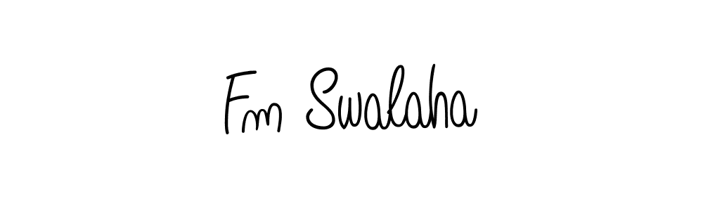 How to make Fm Swalaha name signature. Use Angelique-Rose-font-FFP style for creating short signs online. This is the latest handwritten sign. Fm Swalaha signature style 5 images and pictures png