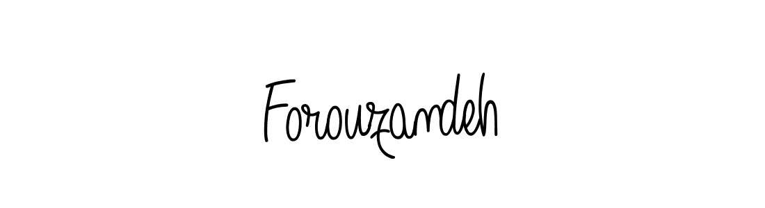 You should practise on your own different ways (Angelique-Rose-font-FFP) to write your name (Forouzandeh) in signature. don't let someone else do it for you. Forouzandeh signature style 5 images and pictures png