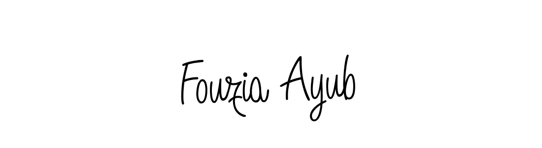 You should practise on your own different ways (Angelique-Rose-font-FFP) to write your name (Fouzia Ayub) in signature. don't let someone else do it for you. Fouzia Ayub signature style 5 images and pictures png