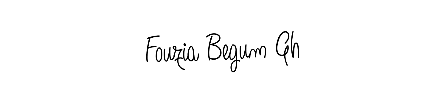 You should practise on your own different ways (Angelique-Rose-font-FFP) to write your name (Fouzia Begum Gh) in signature. don't let someone else do it for you. Fouzia Begum Gh signature style 5 images and pictures png