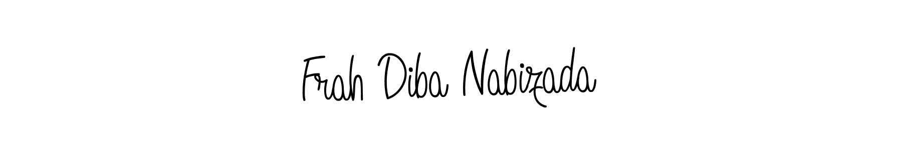 Create a beautiful signature design for name Frah Diba Nabizada. With this signature (Angelique-Rose-font-FFP) fonts, you can make a handwritten signature for free. Frah Diba Nabizada signature style 5 images and pictures png