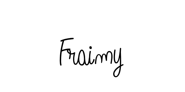 You should practise on your own different ways (Angelique-Rose-font-FFP) to write your name (Fraimy) in signature. don't let someone else do it for you. Fraimy signature style 5 images and pictures png