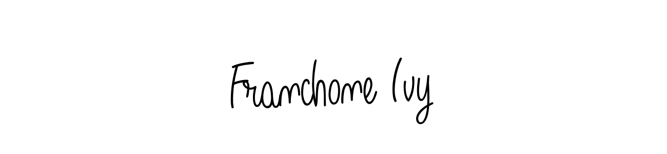 The best way (Angelique-Rose-font-FFP) to make a short signature is to pick only two or three words in your name. The name Franchone Ivy include a total of six letters. For converting this name. Franchone Ivy signature style 5 images and pictures png