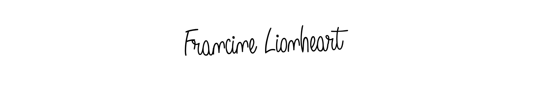 Francine Lionheart stylish signature style. Best Handwritten Sign (Angelique-Rose-font-FFP) for my name. Handwritten Signature Collection Ideas for my name Francine Lionheart. Francine Lionheart signature style 5 images and pictures png