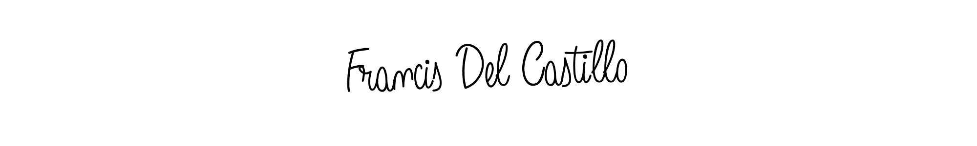 Use a signature maker to create a handwritten signature online. With this signature software, you can design (Angelique-Rose-font-FFP) your own signature for name Francis Del Castillo. Francis Del Castillo signature style 5 images and pictures png