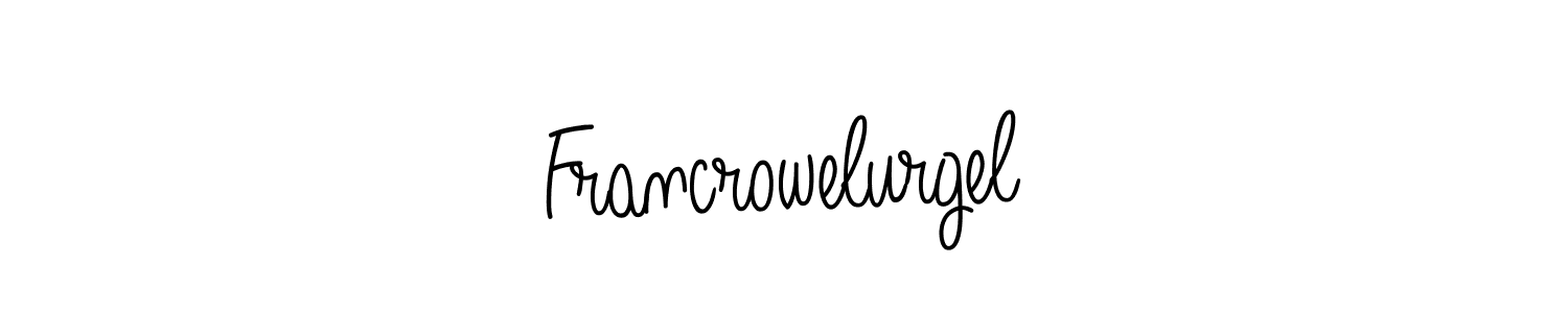 The best way (Angelique-Rose-font-FFP) to make a short signature is to pick only two or three words in your name. The name Francrowelurgel include a total of six letters. For converting this name. Francrowelurgel signature style 5 images and pictures png