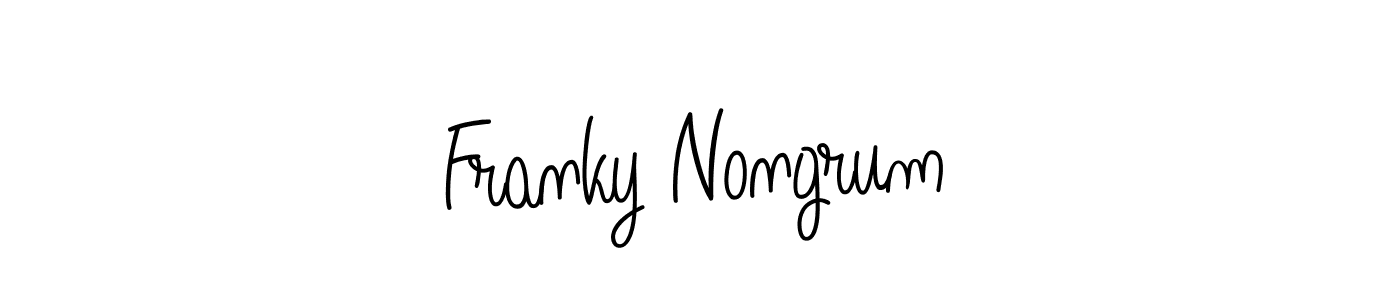 Use a signature maker to create a handwritten signature online. With this signature software, you can design (Angelique-Rose-font-FFP) your own signature for name Franky Nongrum. Franky Nongrum signature style 5 images and pictures png