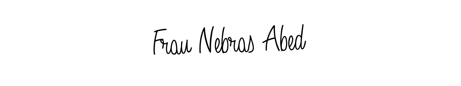 You should practise on your own different ways (Angelique-Rose-font-FFP) to write your name (Frau Nebras Abed) in signature. don't let someone else do it for you. Frau Nebras Abed signature style 5 images and pictures png