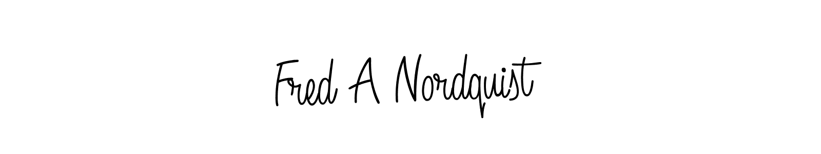 Use a signature maker to create a handwritten signature online. With this signature software, you can design (Angelique-Rose-font-FFP) your own signature for name Fred A Nordquist. Fred A Nordquist signature style 5 images and pictures png