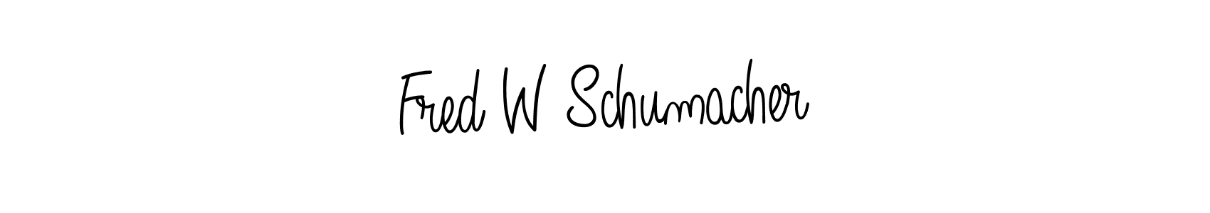 How to make Fred W Schumacher name signature. Use Angelique-Rose-font-FFP style for creating short signs online. This is the latest handwritten sign. Fred W Schumacher signature style 5 images and pictures png