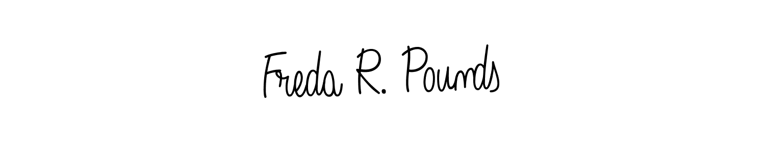 Create a beautiful signature design for name Freda R. Pounds. With this signature (Angelique-Rose-font-FFP) fonts, you can make a handwritten signature for free. Freda R. Pounds signature style 5 images and pictures png