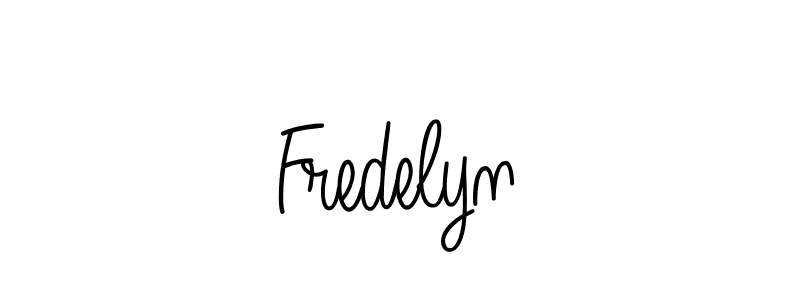 Make a beautiful signature design for name Fredelyn. With this signature (Angelique-Rose-font-FFP) style, you can create a handwritten signature for free. Fredelyn signature style 5 images and pictures png
