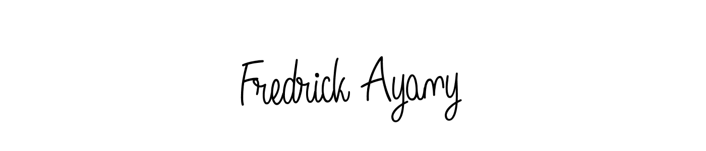 You should practise on your own different ways (Angelique-Rose-font-FFP) to write your name (Fredrick Ayany) in signature. don't let someone else do it for you. Fredrick Ayany signature style 5 images and pictures png