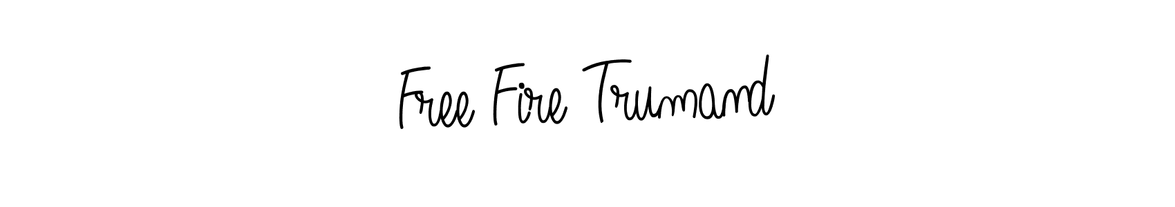 You should practise on your own different ways (Angelique-Rose-font-FFP) to write your name (Free Fire Trumand) in signature. don't let someone else do it for you. Free Fire Trumand signature style 5 images and pictures png