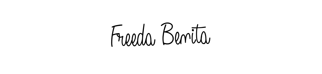 You can use this online signature creator to create a handwritten signature for the name Freeda Benita. This is the best online autograph maker. Freeda Benita signature style 5 images and pictures png