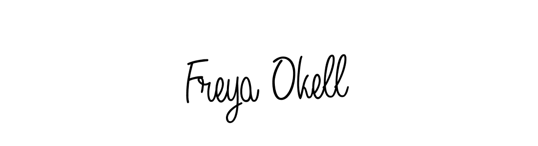 Use a signature maker to create a handwritten signature online. With this signature software, you can design (Angelique-Rose-font-FFP) your own signature for name Freya Okell. Freya Okell signature style 5 images and pictures png