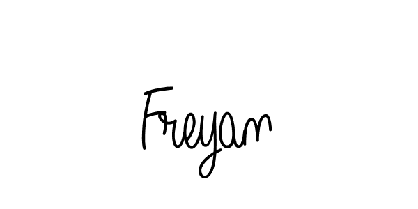 Use a signature maker to create a handwritten signature online. With this signature software, you can design (Angelique-Rose-font-FFP) your own signature for name Freyan. Freyan signature style 5 images and pictures png