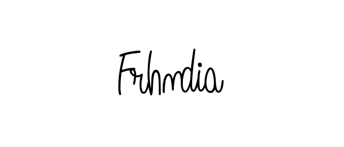 How to make Frhndia name signature. Use Angelique-Rose-font-FFP style for creating short signs online. This is the latest handwritten sign. Frhndia signature style 5 images and pictures png